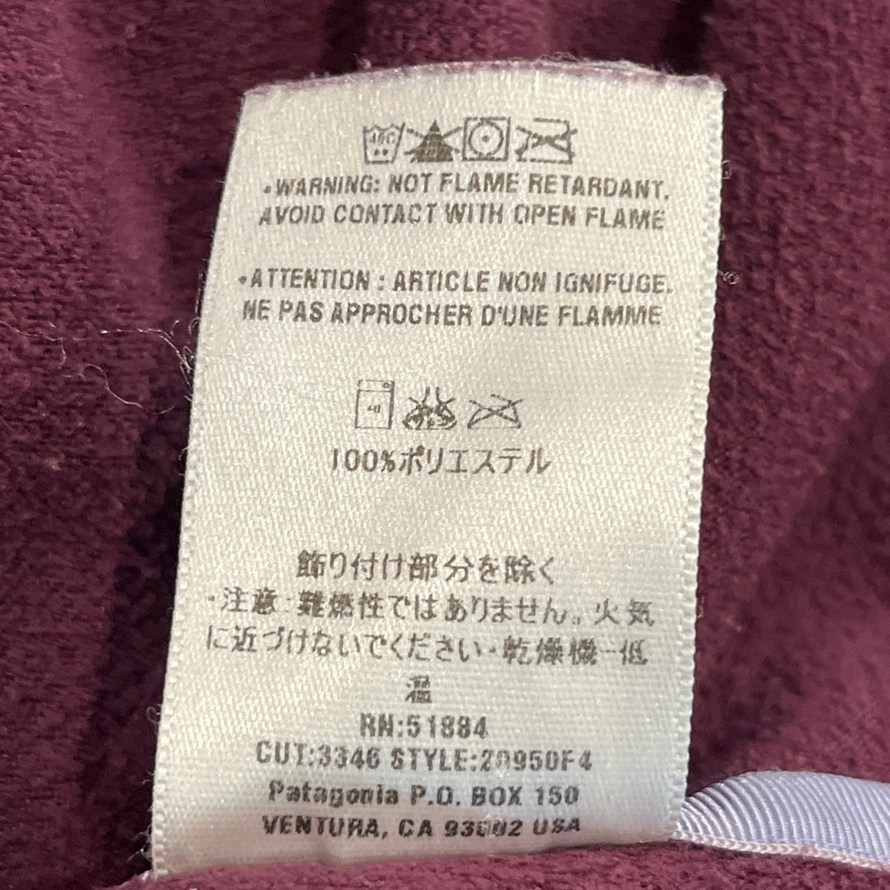 Patagonia‎ VTG Rhythm Womens Medium Fleece Zip Up Hoodie Jacket Purple Pockets - Picture 11 of 11